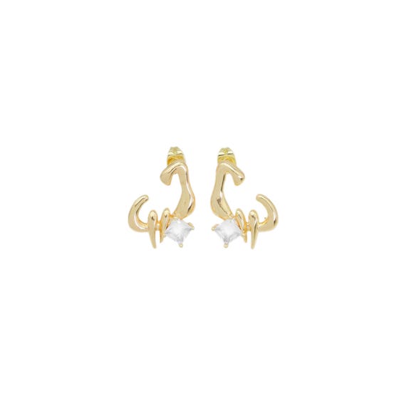 Diamond Irrigular Geometry Shape Earrings, Sku#Zx171