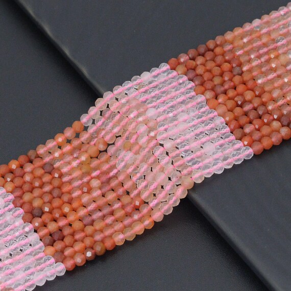 The 3x4mm Colorful Quartz Rondelle Faceted Beads, Sku#U2189