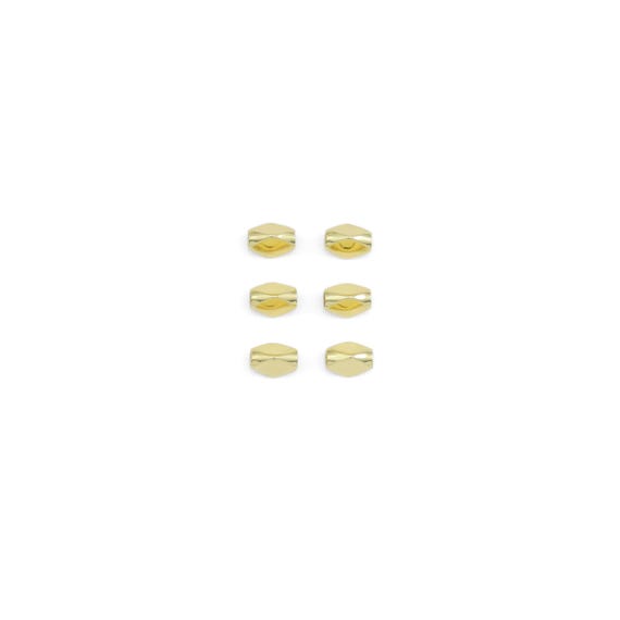 CZ Oval Faceted Tube Gold Spacer beads, Sku#JL189
