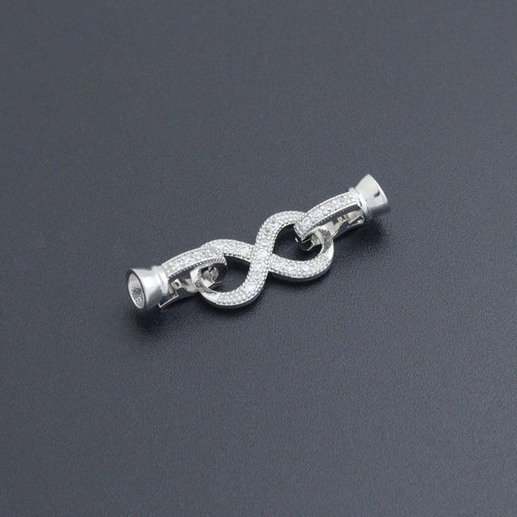 Silver Clear CZ Infinity clasp, Sku#LX877