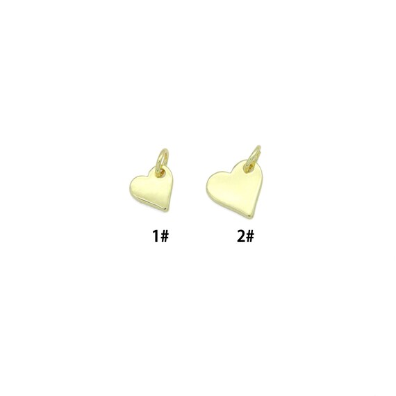 Dainty Gold Heart Pendant charm, Sku#LK1279