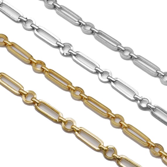 Thick Paperclip Chain With Round Link By Yard, Sku#Ls10