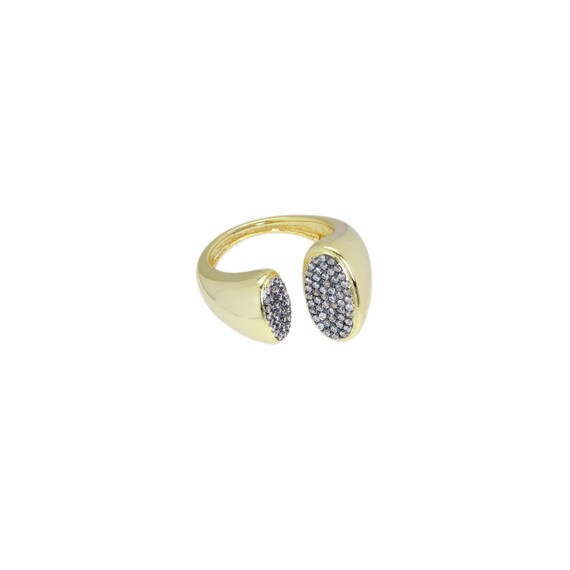 Dual Color Oval Face Statement Adjustable Ring, Sku#Lx623