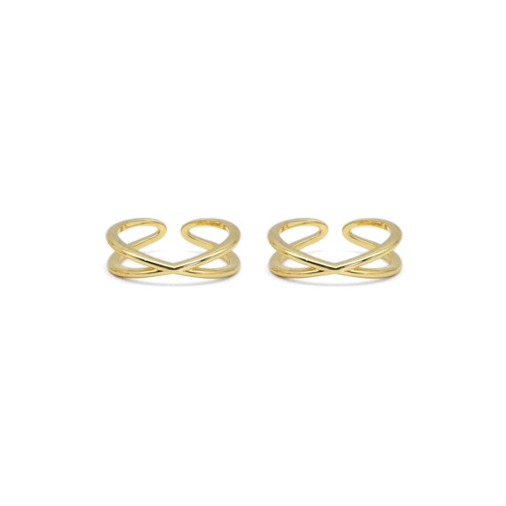 Gold Criss Cross Adjustable Ring, Sku#Lx289