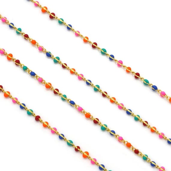 Dainty Colorful Gemstone Chain/Necklace,sku#HX02
