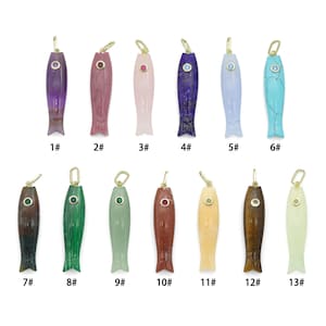 Natural Gemstone Fish Pendant charm,  Fish charm, Sku#LY37