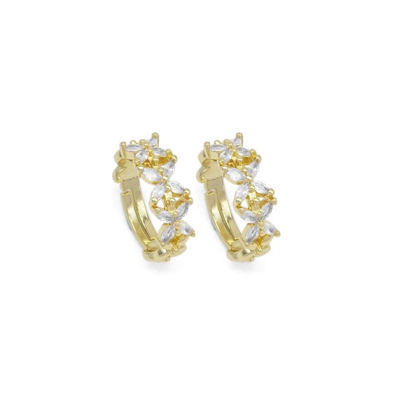 Gold Clear Cz Flower Adjustable Ring, Sku#Ld442