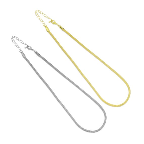 Gold Silver Hollow Out Fancy Chain Adjustable Necklace, Sku#Lx654