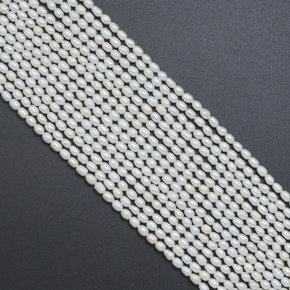 Natural White Freshwater Pearl Rice Shape Pearl, 4-5mm size, 16inch strand, sku#U2369