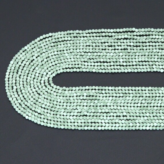 The 2mm Genuine Green Angelite Round Faceted Beads, Sku#U2203