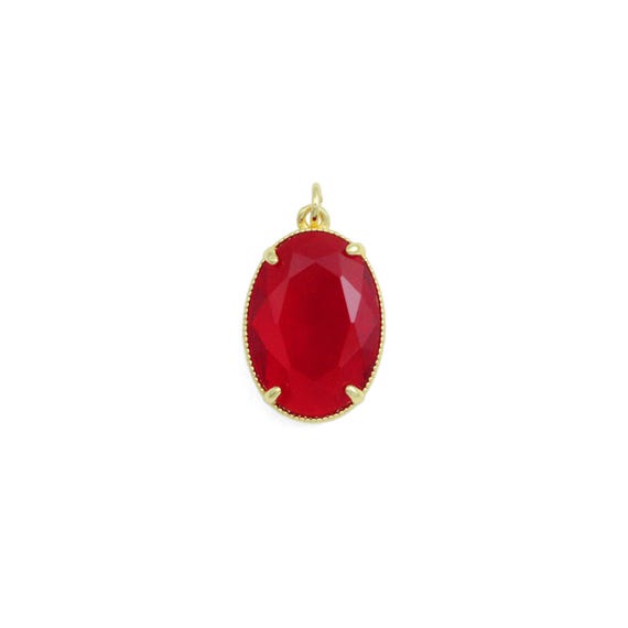 Red Oval Charm Pendant, Sku#Lk1122