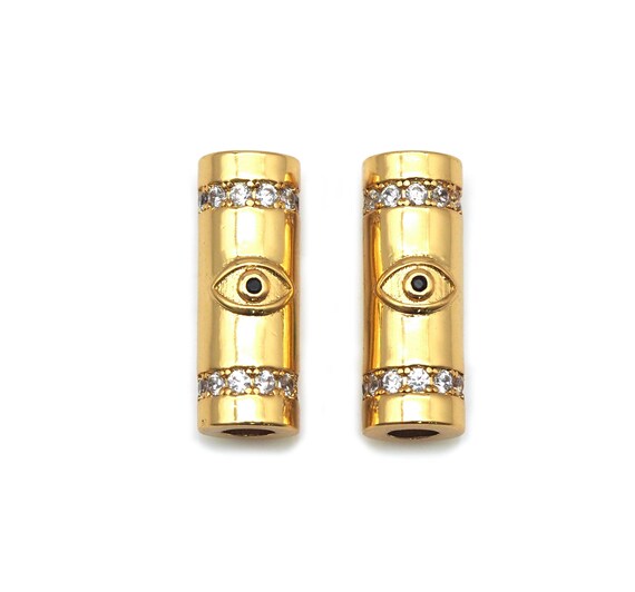 Cz Evil Eye Spacer Beads, Sku#Y619