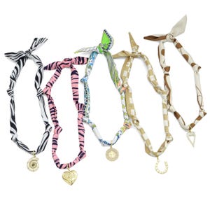 Convertible Scarf Necklace, Adjustable Silk Scarf Statement Necklace, sku#EF824-3