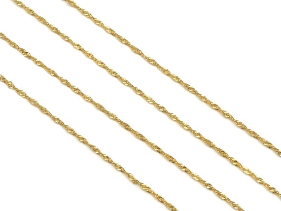 Twisted Dainty Gold Chain By Yard, Sku#Ls07