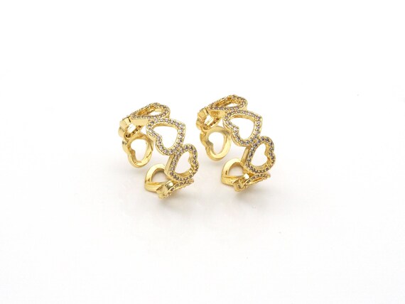 CZ Micro Pave String Heart ring, Sku#X220