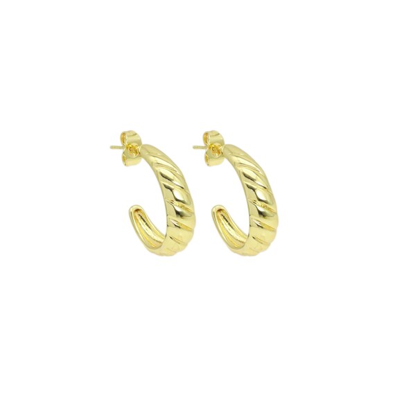 Gold Dome Huggie Earrings, Sku#Jl195