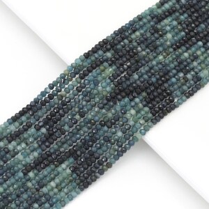 The 2x3mm Genuine Blue Tourmaline Faceted Rondelle Beads, Sku#U1701