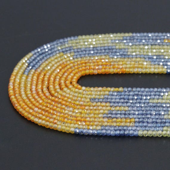 The 2X3Mm Mixed Color Cz Faceted Rondelle Beads, Sku#U2166