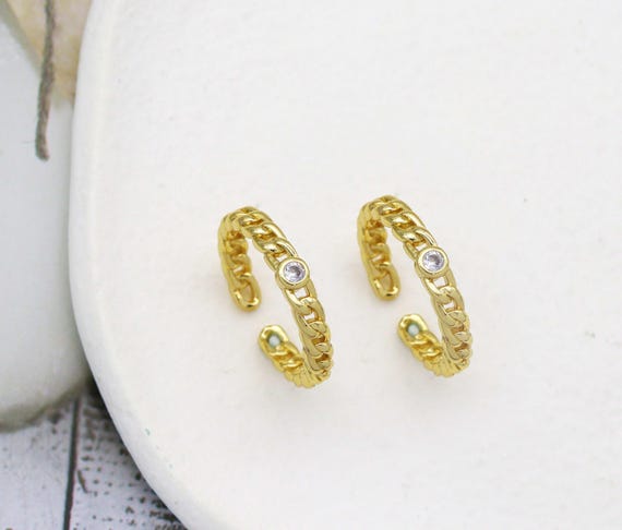 Thin Gold Link Stackable Ring, Sku#Ld312
