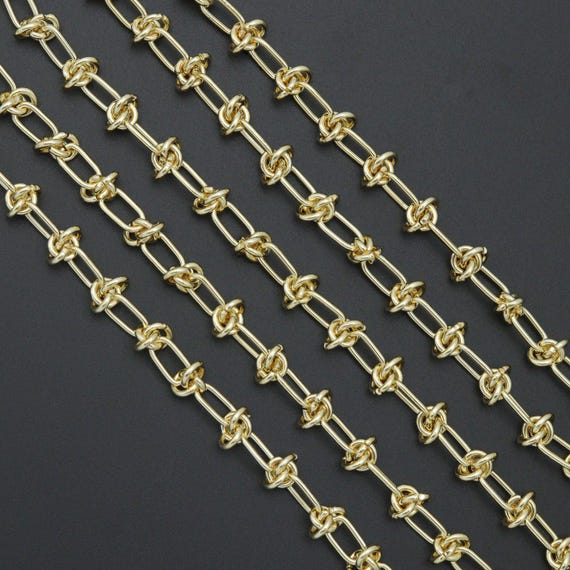 Wholesale Gold Stainless Steel Knotted chain by Yard, sku#LX899