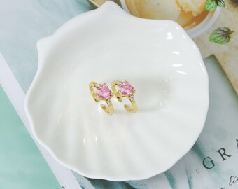 Herz Rosa Cz verstellbarer Ring, Sku#Lk593