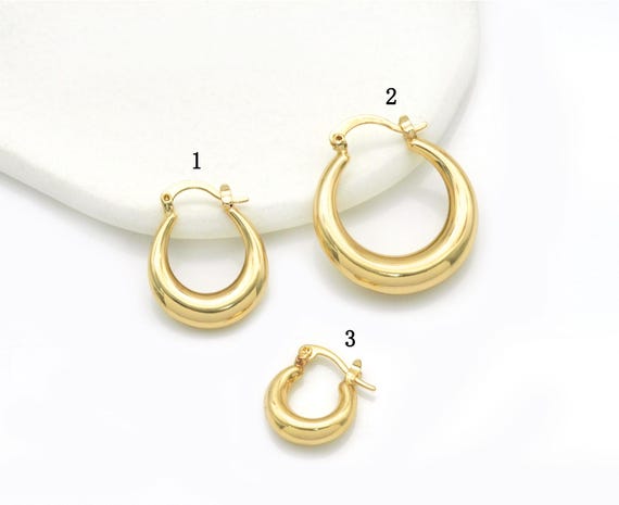 Everyday Gold Hoop Earrings, Sku#J375