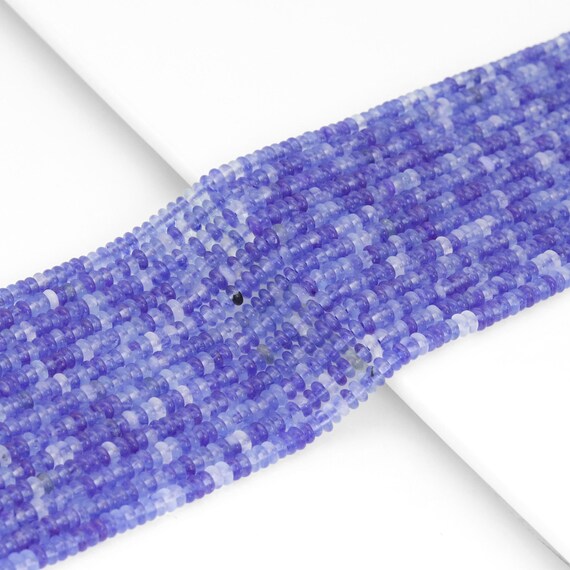 The 2x4mm Rondelle Smooth Blue Quartz Beads, Sku#U1955