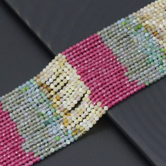 The 2mm Mixed Stone Round Faceted Beads, Sku#U2184