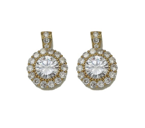Large Round Cz Flower Charm, Sku#Lk664