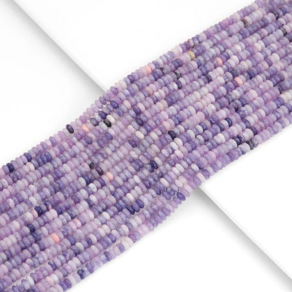The 2x4mm Rondelle Smooth Lavender Jade Beads, Sku#U1958