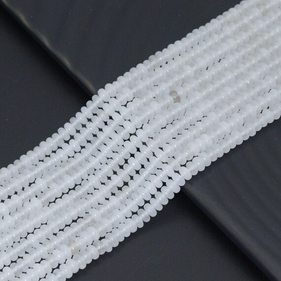 The 2x4mm White Jade Smooth Rondelle Beads, Sku#U2219
