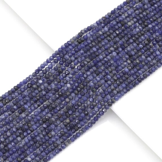 The 3x4mm Sodalite Faceted Rondelle Beads, Sku#U1706