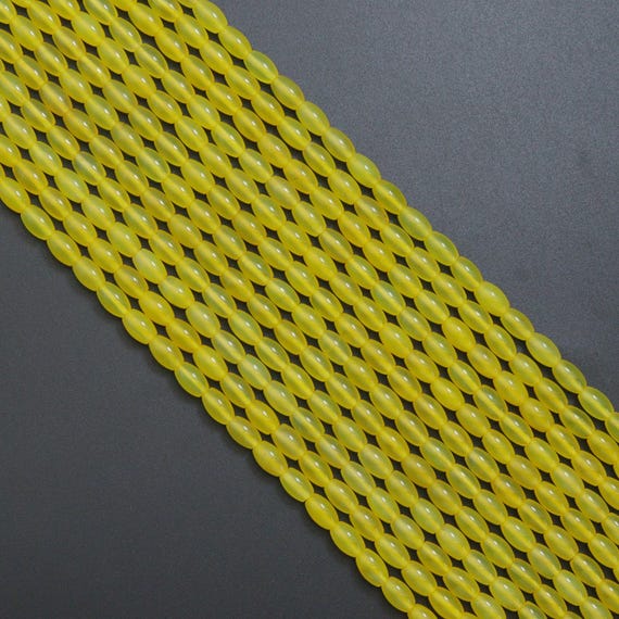 6x9mm Bright Yellow Rice Shape Agate, Sku#U2347