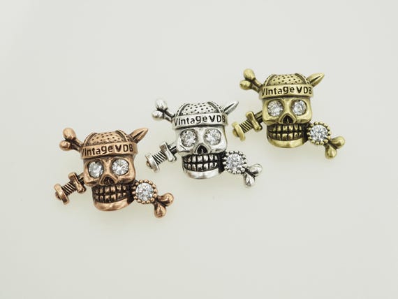 Antique Pirate Skull Paracord Beads, For Paracord Bracelet Survival Bracelet Edc Bracelet Lanyard Making, Diy Jewelry 20X26Mm, 1Pc, Sku#Y91