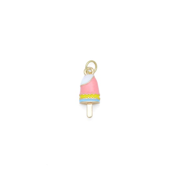 Colorful Enamel Gold Ice cream bar Shape Charm Pendant, Sku#Y1005