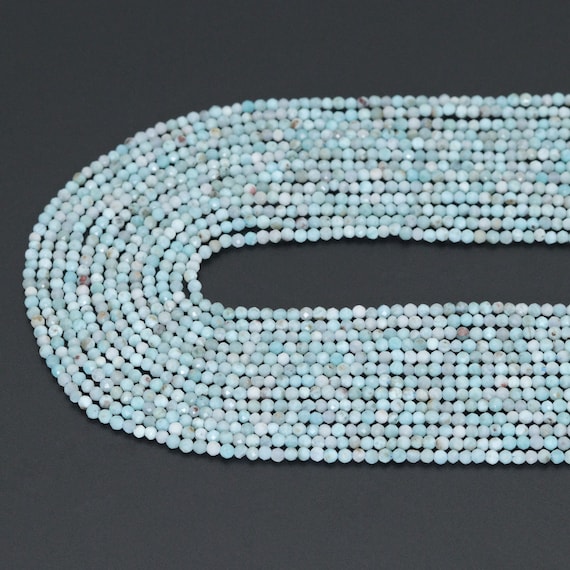 The 2mm Genuine Larimar Round Facted Beads, Sku#U2197