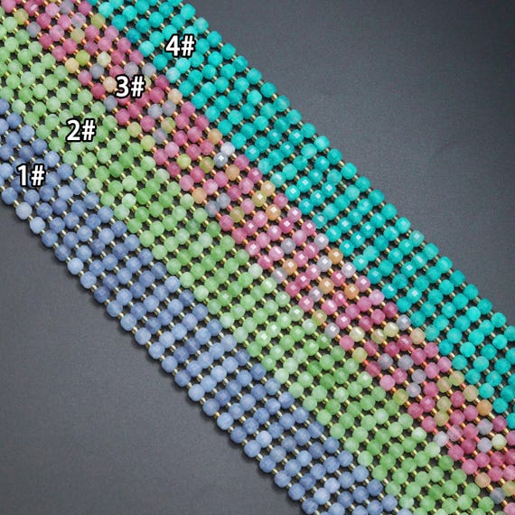 6mm Faceted Cube Jade Beads, U2246-1