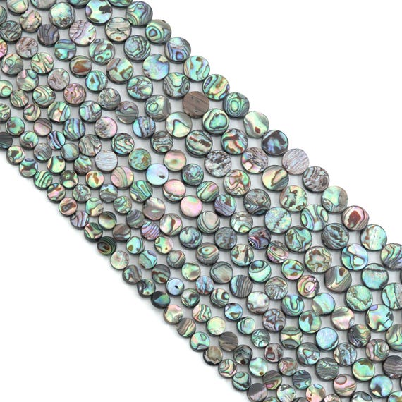 High Quality Natural Abalone Coin Shape Shell beads, Wholesale Gemstone Beads, Coin Abalone Beads, 16inch strand, U2409