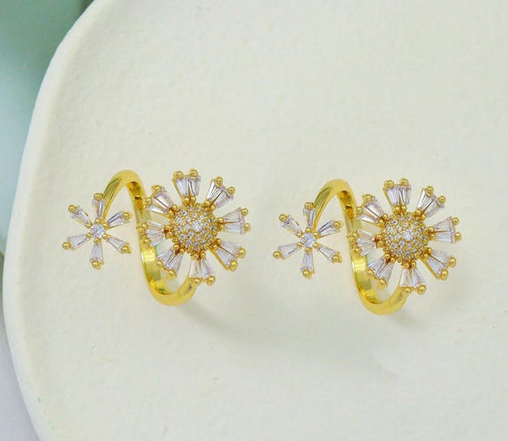 Cz Daisy Sunflower Adjustable Ring, Sku#Ld286