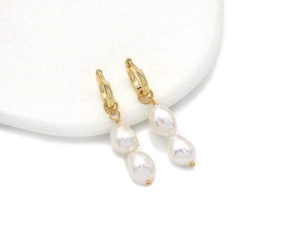 Freshwater Pearl Hoop Earrings, Sku#Ef215