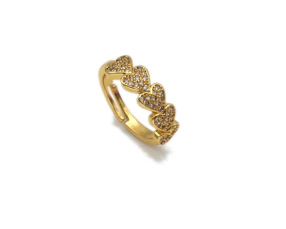 CZ Heart  Adjustable Ring, Sku#LD139