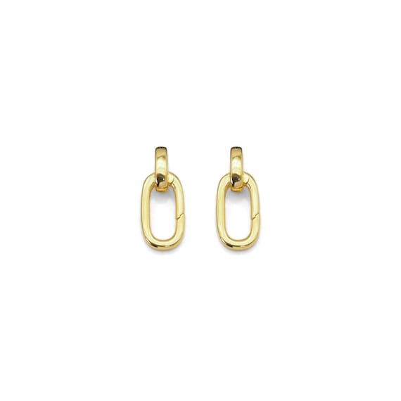 Gold Oval Link Lock Clasp Charm Holder, Sku#Y835
