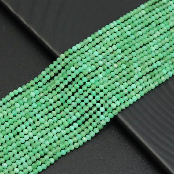 The 3mm High Quality Chrysoprase Round Faceted Beads, Sku# U1881