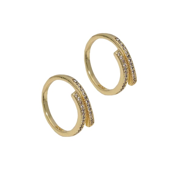 Gold Cz Wrap Adjustable Ring, Sku#Lk793