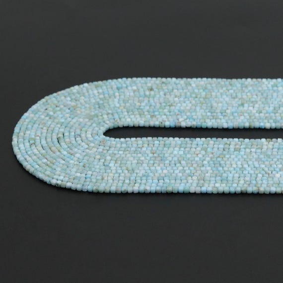The 2.5mm Faceted Cube Genuine Larimar Beads, Sku#U1926