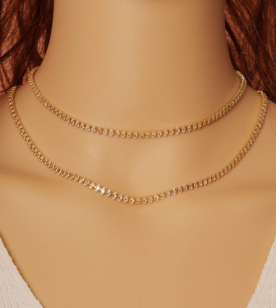 Marquoise Shape Cz Sliding Adjustable Necklace,Sku#Jl162