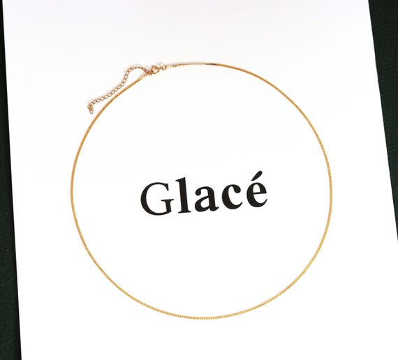Gold Dainty Thin Serpentine Chain Necklace, Sku#Zx68