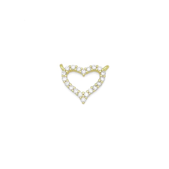 Clear Cz  Frame Heart Shape Charm Pendant, Sku#Lk1048