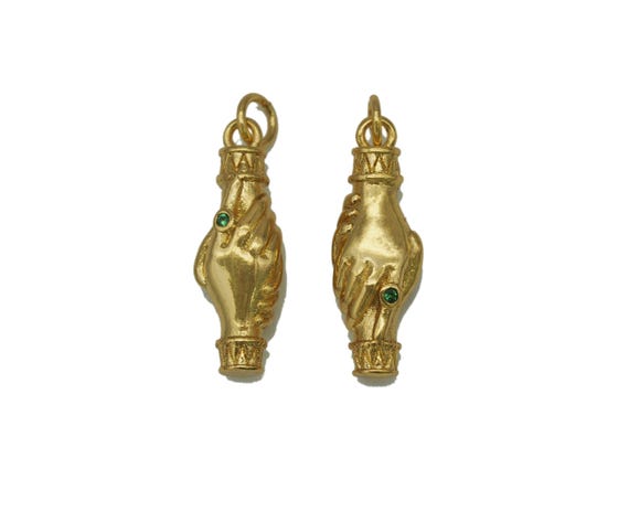 Cz Shaking Hands Charm, Sku#Y691