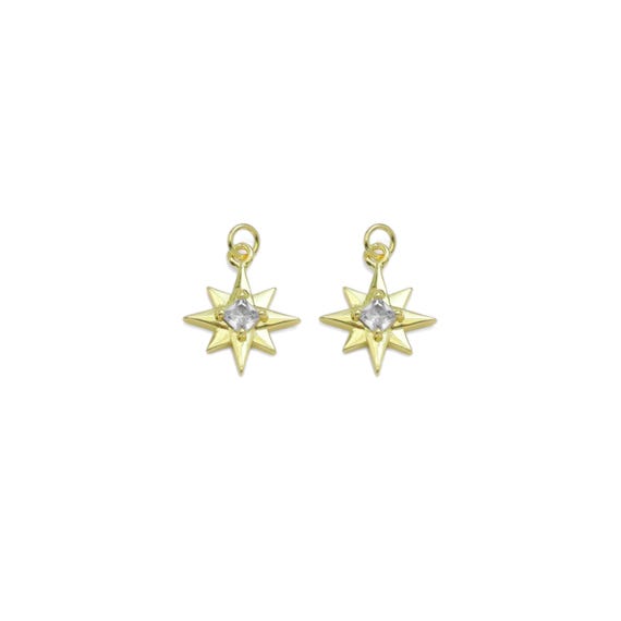 North Star With Diamond Center Charm, Sku#Lk937